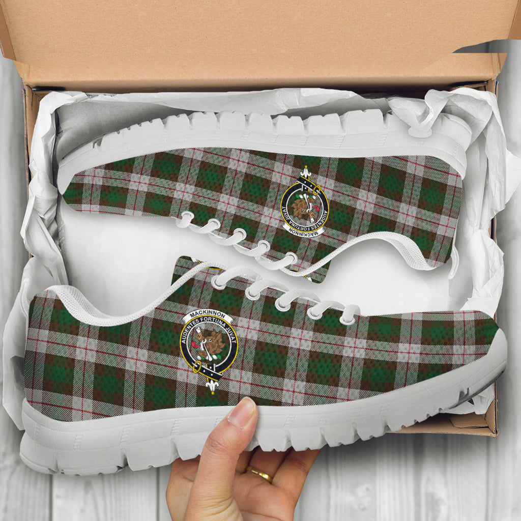 MacKinnon Dress Tartan Sneakers with Family Crest - Tartan Vibes Clothing