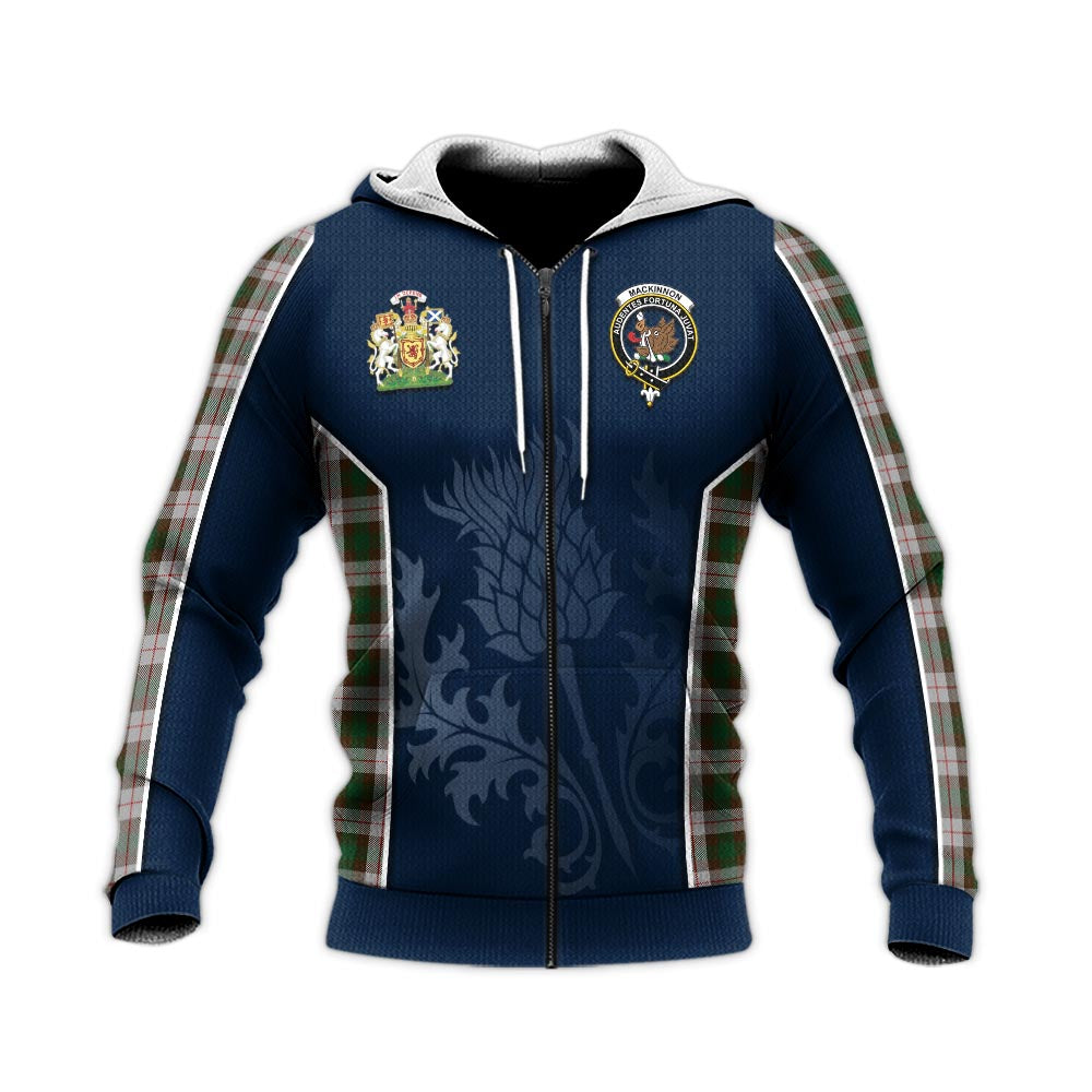 Tartan Vibes Clothing MacKinnon Dress Tartan Knitted Hoodie with Family Crest and Scottish Thistle Vibes Sport Style