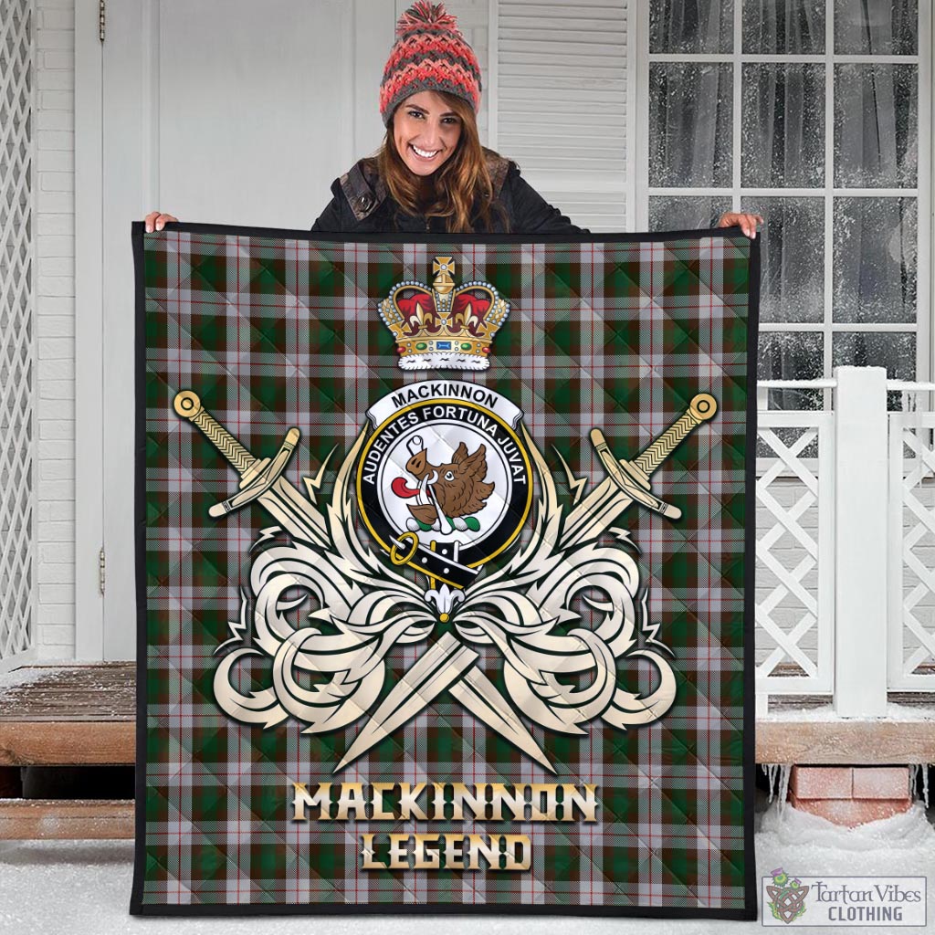 Tartan Vibes Clothing MacKinnon Dress Tartan Quilt with Clan Crest and the Golden Sword of Courageous Legacy