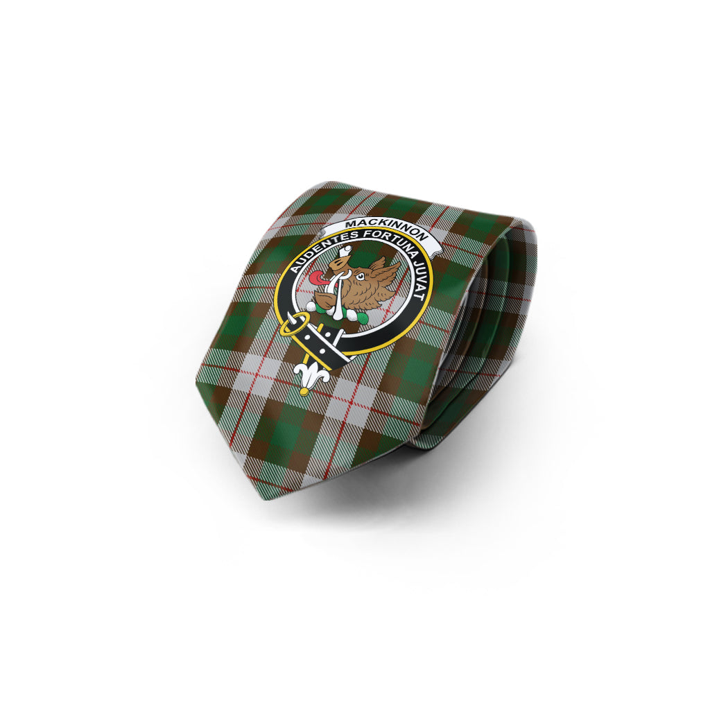 MacKinnon Dress Tartan Classic Necktie with Family Crest - Tartan Vibes Clothing