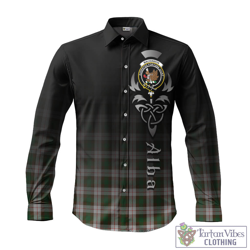 Tartan Vibes Clothing MacKinnon Dress Tartan Long Sleeve Button Up Featuring Alba Gu Brath Family Crest Celtic Inspired