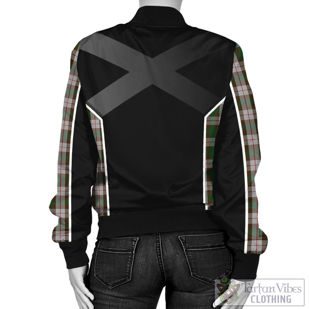 Tartan Vibes Clothing MacKinnon Dress Tartan Bomber Jacket with Family Crest and Scottish Thistle Vibes Sport Style