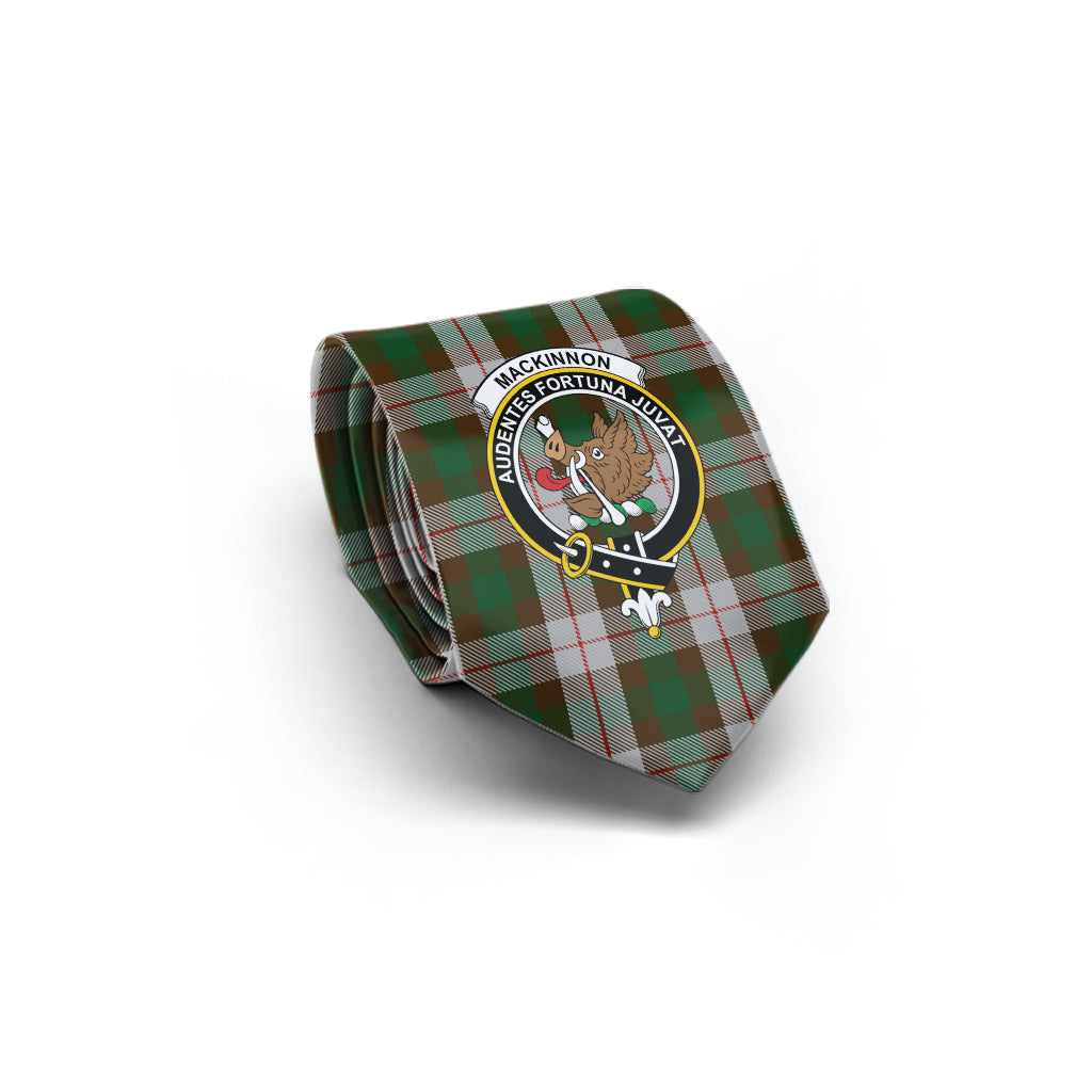 MacKinnon Dress Tartan Classic Necktie with Family Crest - Tartan Vibes Clothing