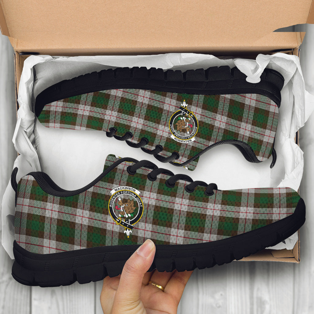 MacKinnon Dress Tartan Sneakers with Family Crest - Tartan Vibes Clothing