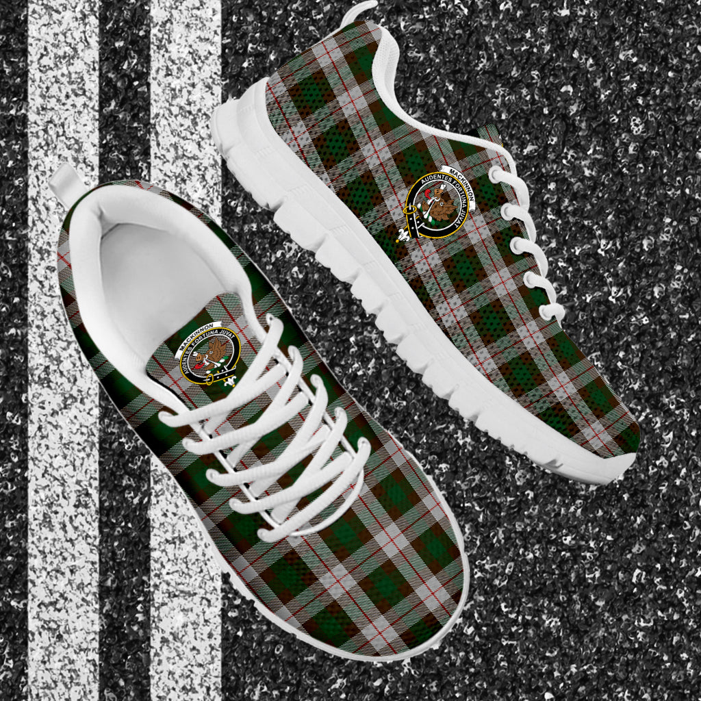 MacKinnon Dress Tartan Sneakers with Family Crest - Tartan Vibes Clothing