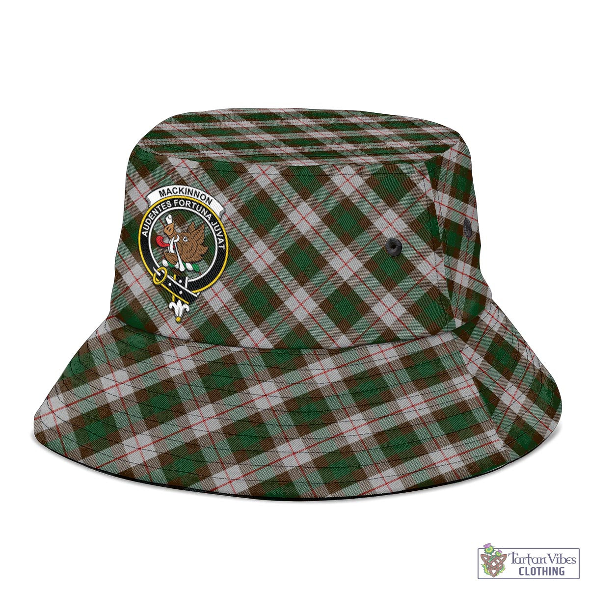 Tartan Vibes Clothing MacKinnon Dress Tartan Bucket Hat with Family Crest