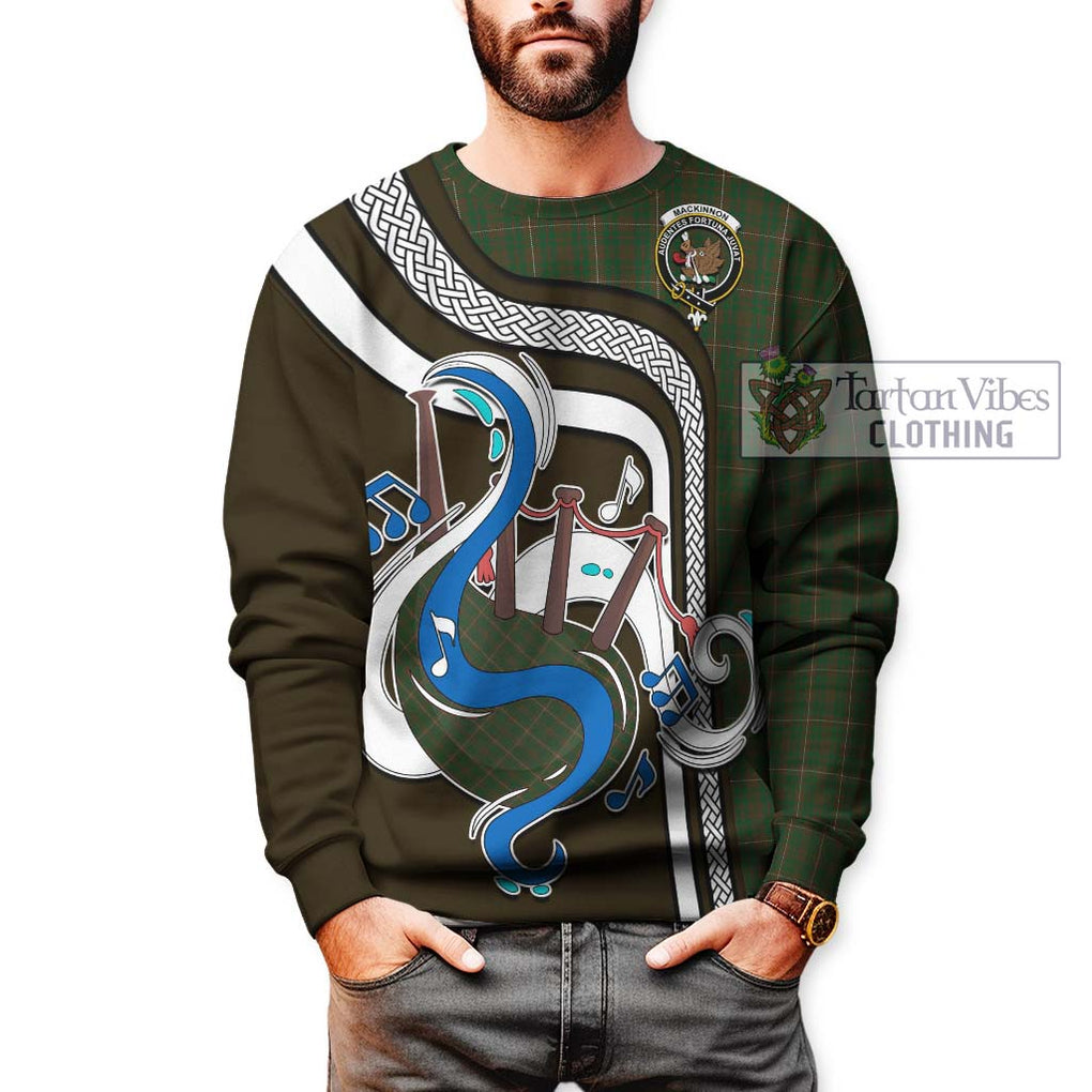 Tartan Vibes Clothing MacKinnon Hunting Tartan Sweatshirt with Epic Bagpipe Style