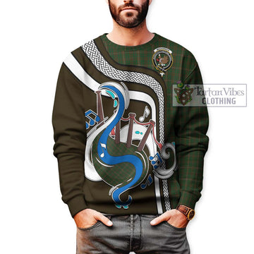 MacKinnon Hunting Tartan Sweatshirt with Epic Bagpipe Style