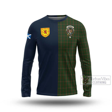 MacKinnon Hunting Tartan Long Sleeve T-Shirt Alba with Scottish Lion Royal Arm Half Style