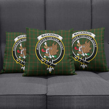 MacKinnon Hunting Tartan Pillow Cover with Family Crest