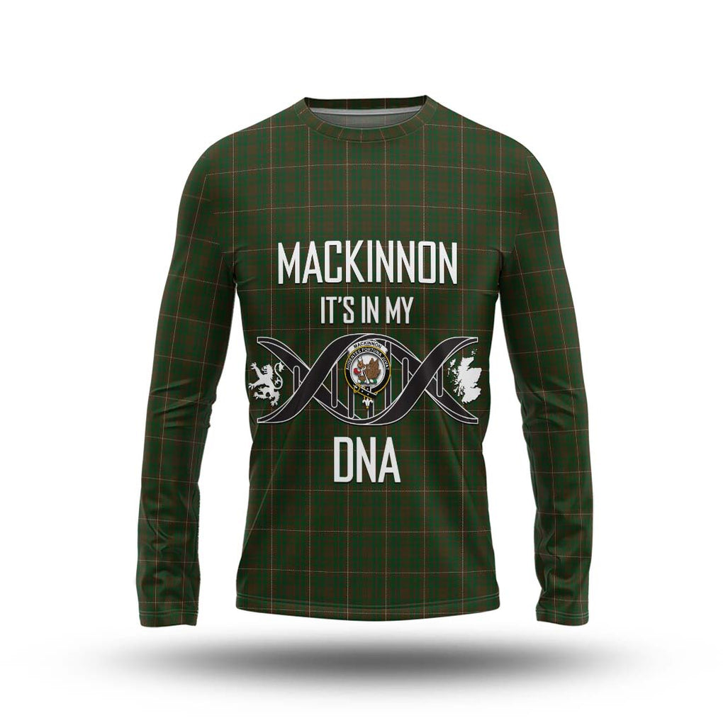 MacKinnon Hunting Tartan Long Sleeve T-Shirt with Family Crest DNA In Me Style Unisex - Tartanvibesclothing Shop