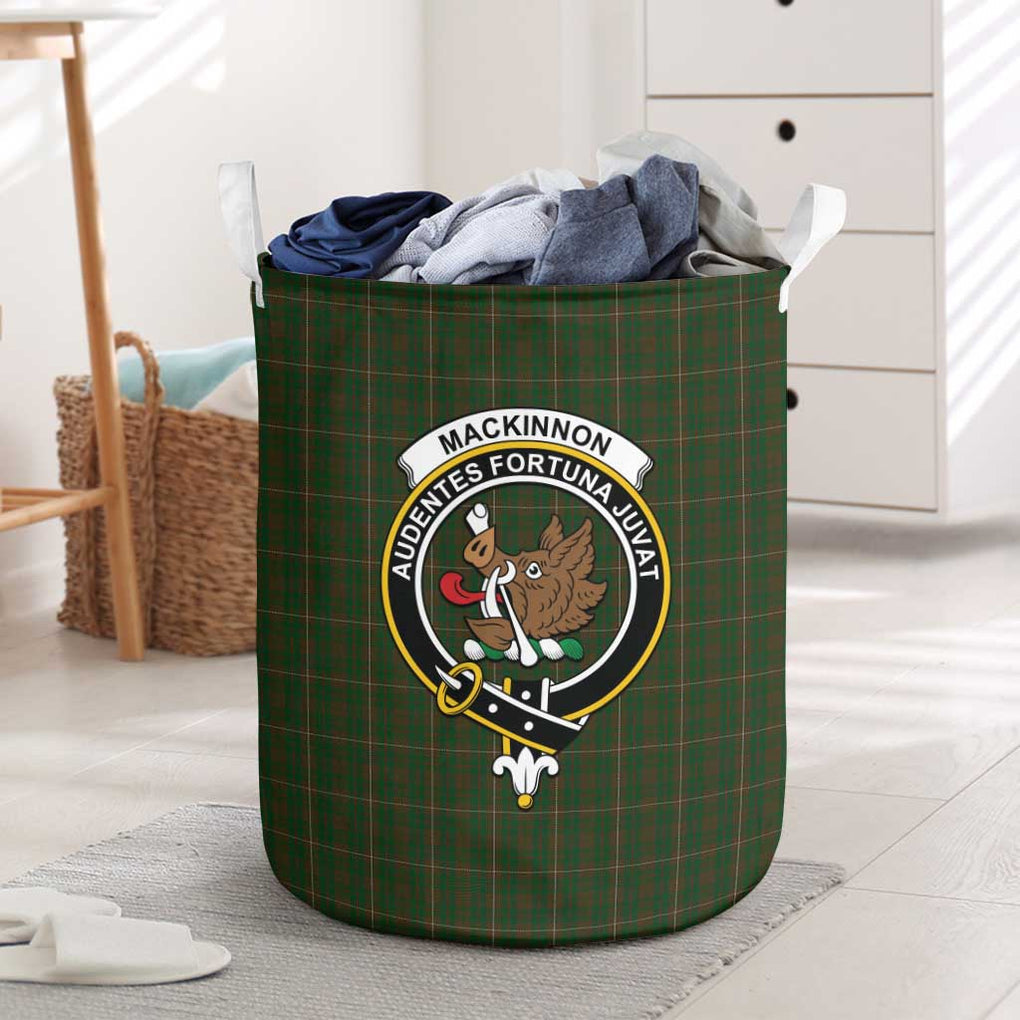 MacKinnon Hunting Tartan Laundry Basket with Family Crest One Size - Tartanvibesclothing Shop