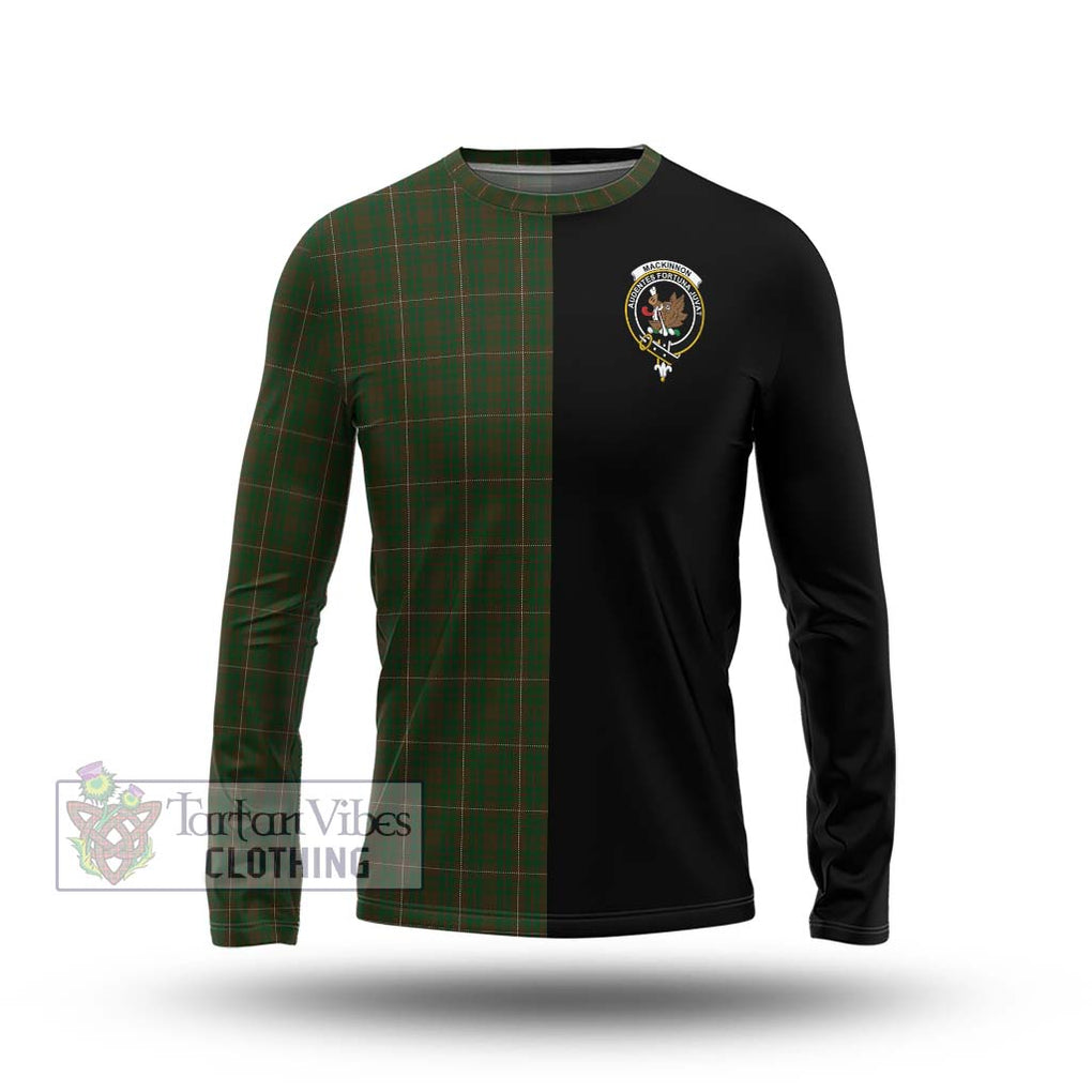 MacKinnon Hunting Tartan Long Sleeve T-Shirt with Family Crest and Half Of Me Style Unisex - Tartanvibesclothing Shop