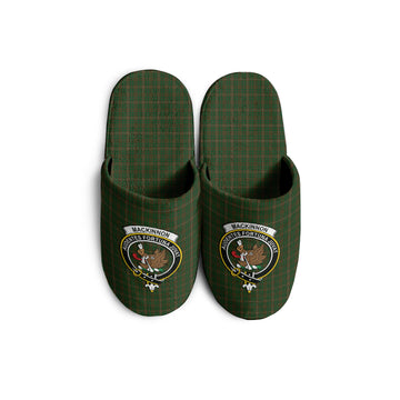 MacKinnon Hunting Tartan Home Slippers with Family Crest