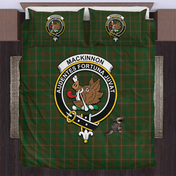 MacKinnon Hunting Tartan Bedding Set with Family Crest