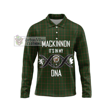 MacKinnon Hunting Tartan Long Sleeve Polo Shirt with Family Crest DNA In Me Style