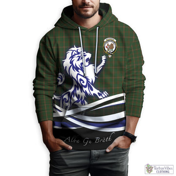 MacKinnon Hunting Tartan Hoodie with Alba Gu Brath Regal Lion Emblem