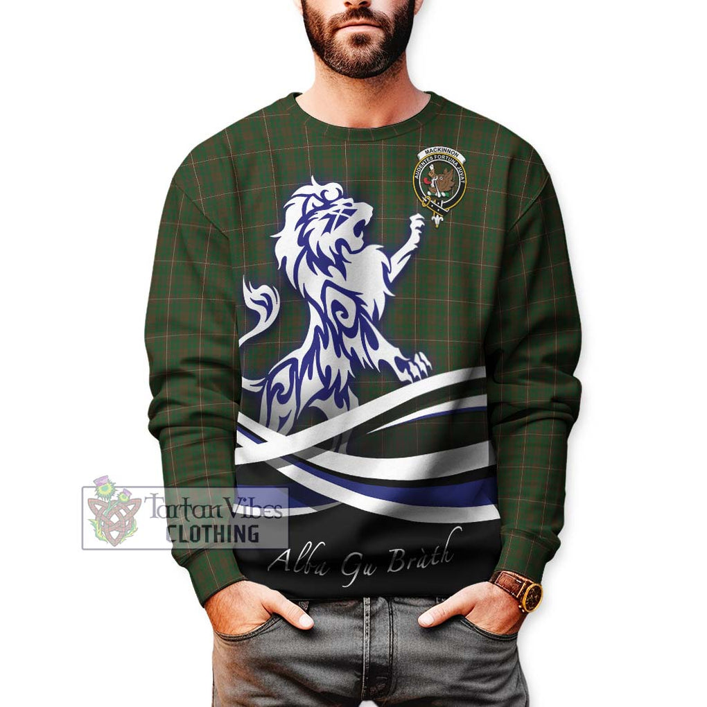 MacKinnon Hunting Tartan Sweatshirt with Alba Gu Brath Regal Lion Emblem Unisex - Tartanvibesclothing Shop