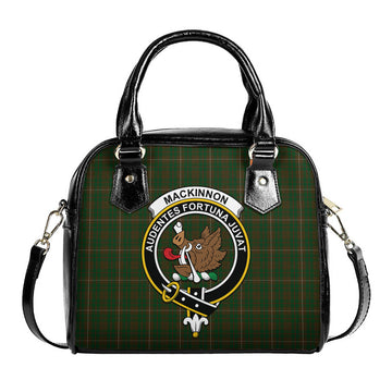 MacKinnon Hunting Tartan Shoulder Handbags with Family Crest