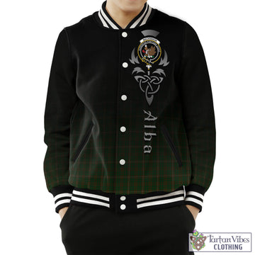 MacKinnon Hunting Tartan Baseball Jacket Featuring Alba Gu Brath Family Crest Celtic Inspired