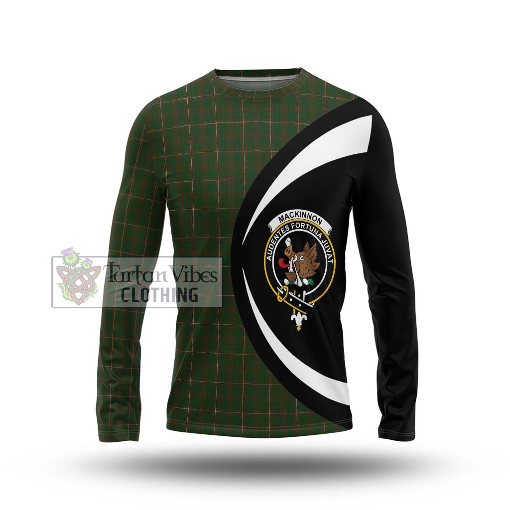 MacKinnon Hunting Tartan Long Sleeve T-Shirt with Family Crest Circle Style Unisex - Tartan Vibes Clothing