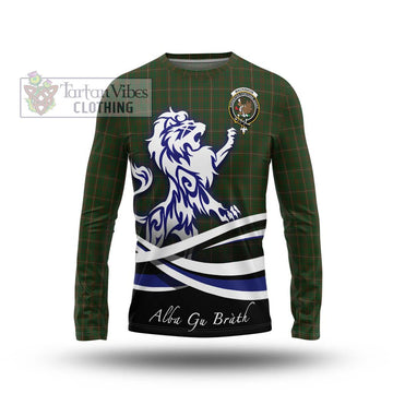 MacKinnon Hunting Tartan Long Sleeve T-Shirt with Alba Gu Brath Regal Lion Emblem