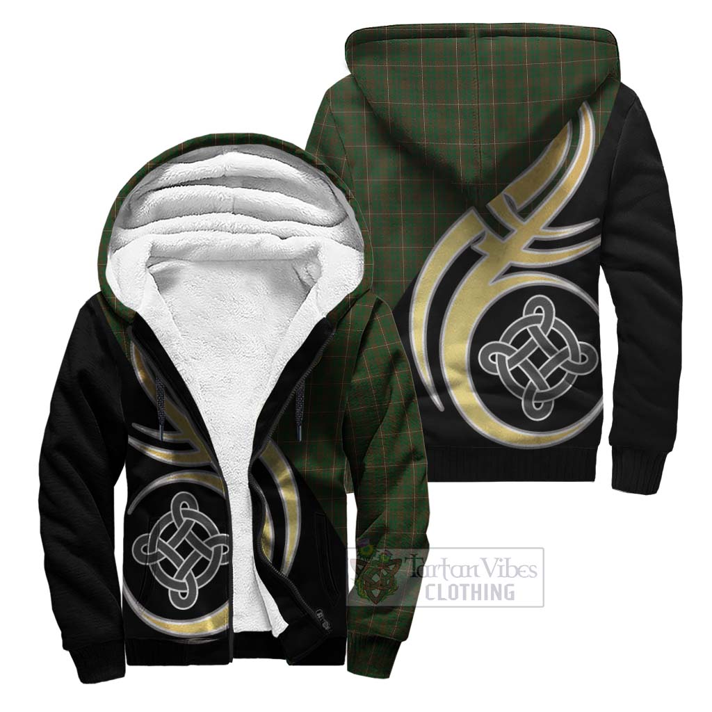 MacKinnon Hunting Tartan Sherpa Hoodie with Family Crest and Celtic Symbol Style Unisex S - Tartan Vibes Clothing