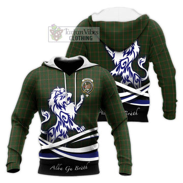 MacKinnon Hunting Tartan Knitted Hoodie with Alba Gu Brath Regal Lion Emblem