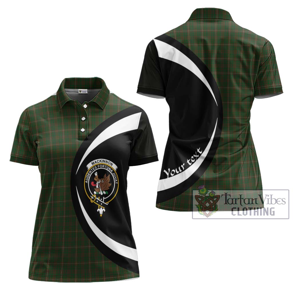 MacKinnon Hunting Tartan Women's Polo Shirt with Family Crest Circle Style Women - Tartan Vibes Clothing