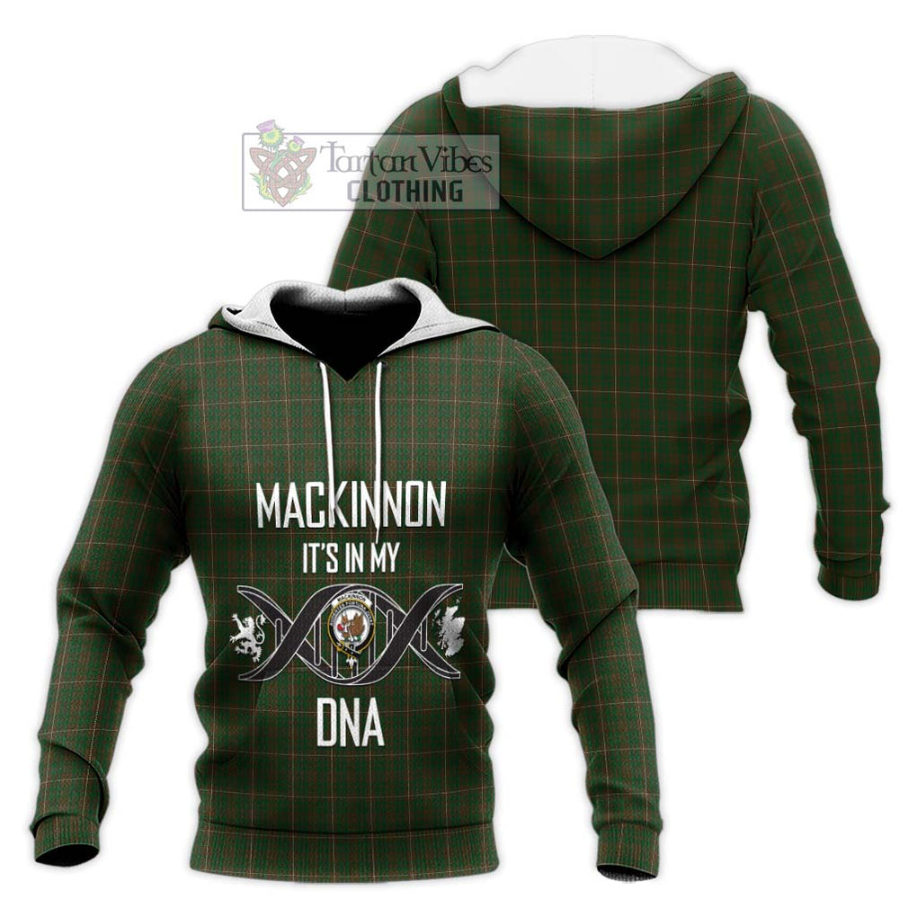 MacKinnon Hunting Tartan Knitted Hoodie with Family Crest DNA In Me Style Unisex Knitted Pullover Hoodie - Tartanvibesclothing Shop