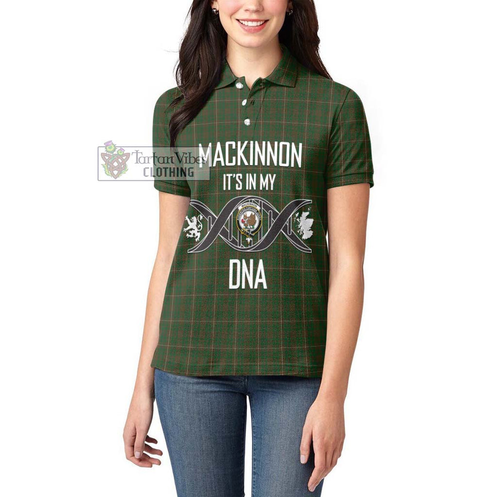 MacKinnon Hunting Tartan Women's Polo Shirt with Family Crest DNA In Me Style Women - Tartanvibesclothing Shop