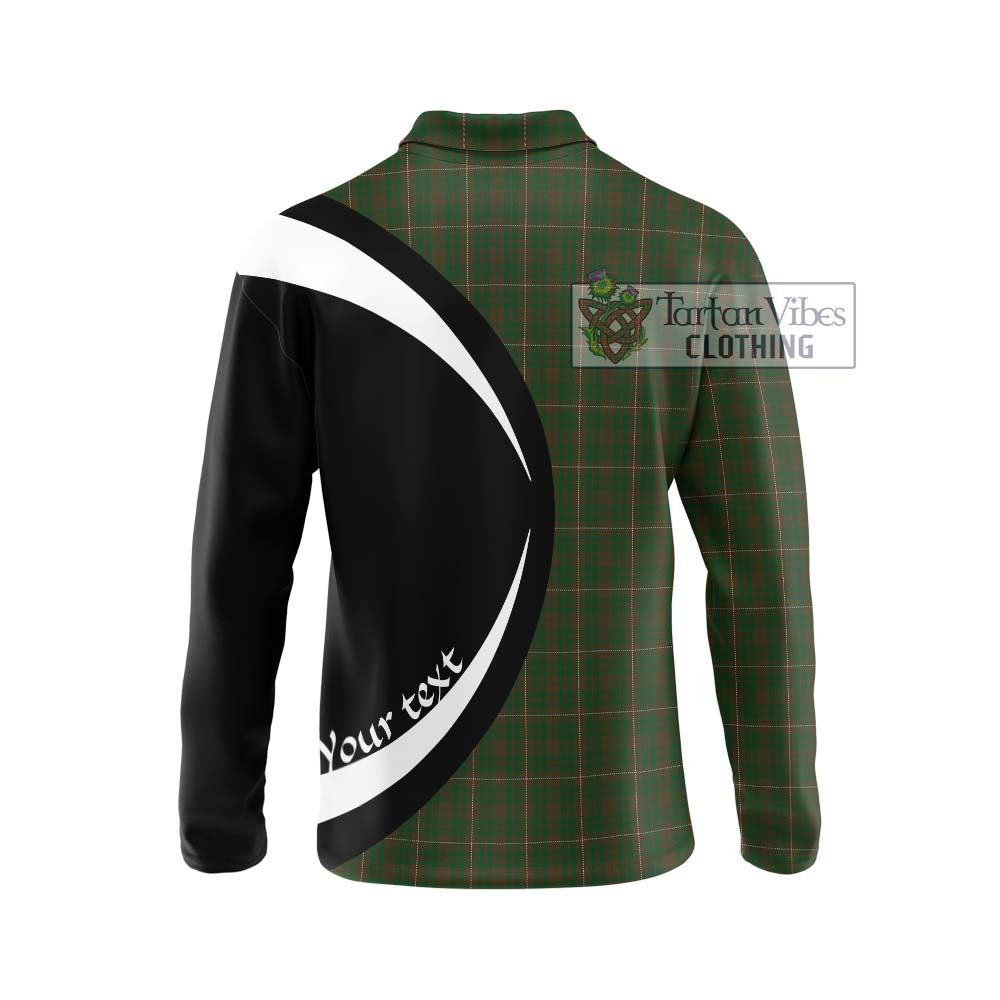 MacKinnon Hunting Tartan Long Sleeve Polo Shirt with Family Crest Circle Style - Tartan Vibes Clothing