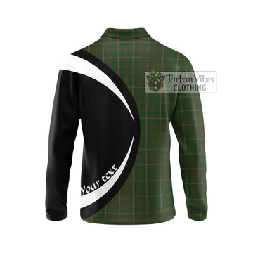 MacKinnon Hunting Tartan Long Sleeve Polo Shirt with Family Crest Circle Style