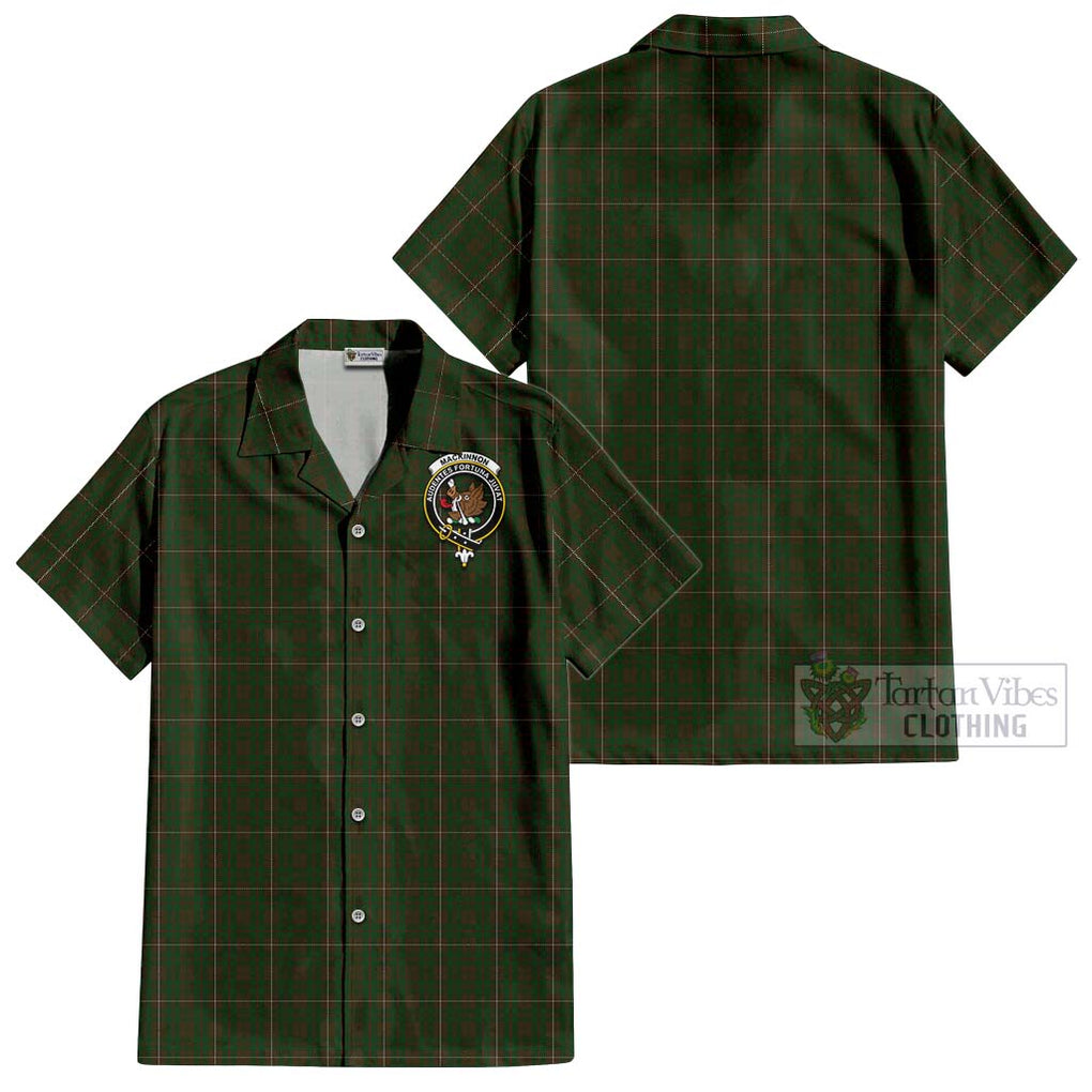 MacKinnon Hunting Tartan Cotton Hawaiian Shirt with Family Crest Kid - Tartan Vibes Clothing