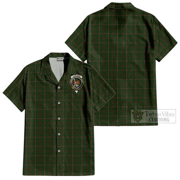 MacKinnon Hunting Tartan Cotton Hawaiian Shirt with Family Crest