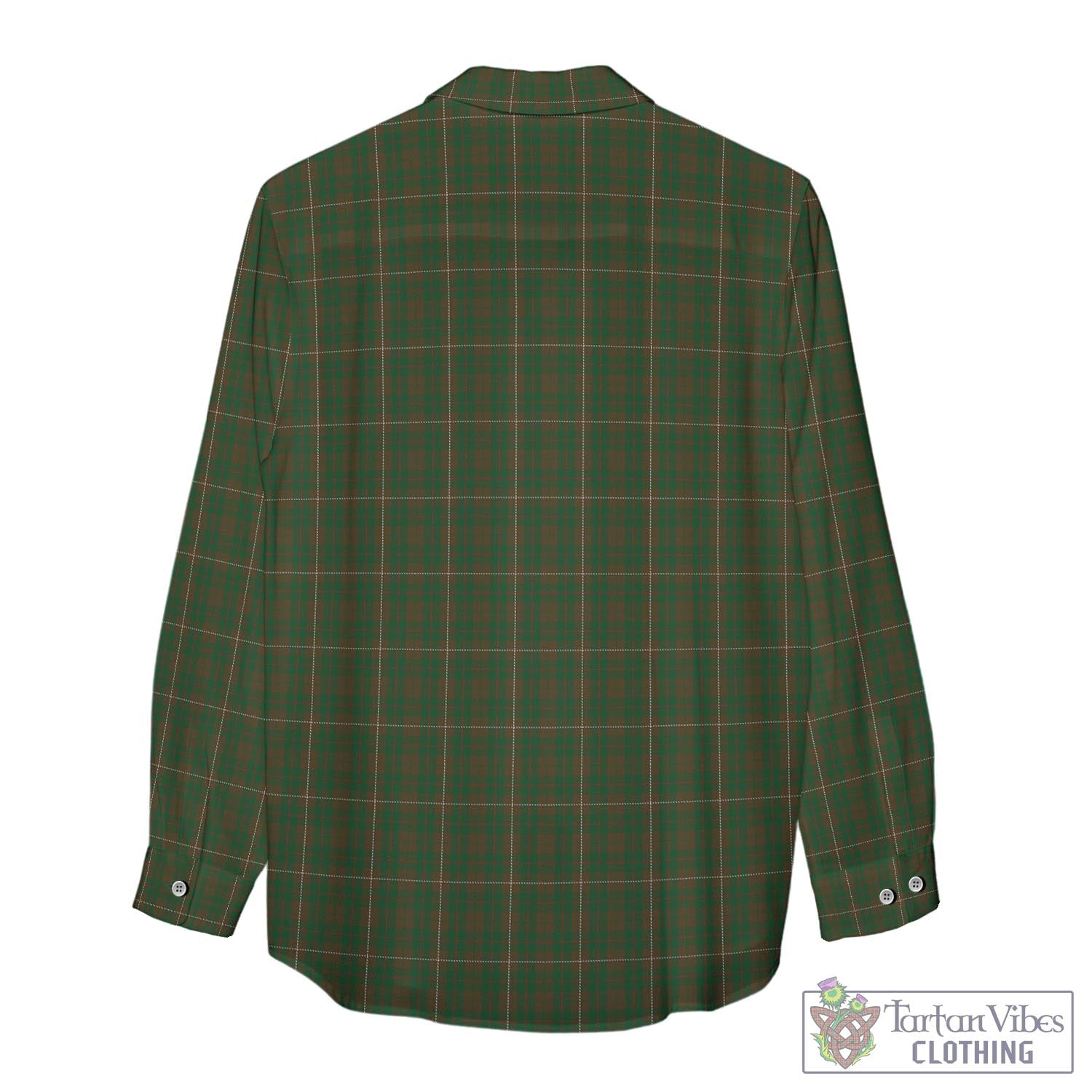 Tartan Vibes Clothing MacKinnon Hunting Tartan Womens Casual Shirt with Family Crest