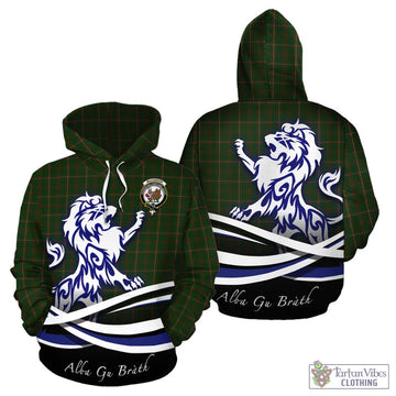 MacKinnon Hunting Tartan Hoodie with Alba Gu Brath Regal Lion Emblem