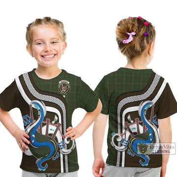 MacKinnon Hunting Tartan Kid T-Shirt with Epic Bagpipe Style