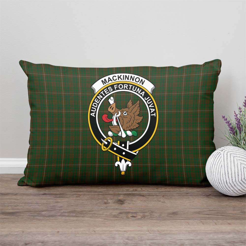 MacKinnon Hunting Tartan Pillow Cover with Family Crest Rectangle Pillow Cover - Tartanvibesclothing