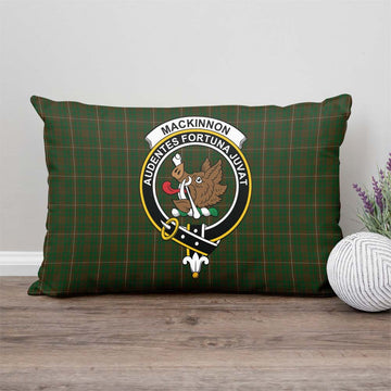 MacKinnon Hunting Tartan Pillow Cover with Family Crest