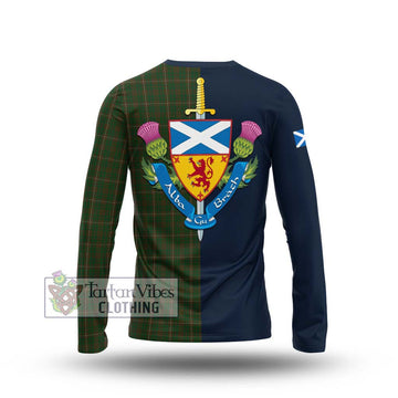 MacKinnon Hunting Tartan Long Sleeve T-Shirt Alba with Scottish Lion Royal Arm Half Style