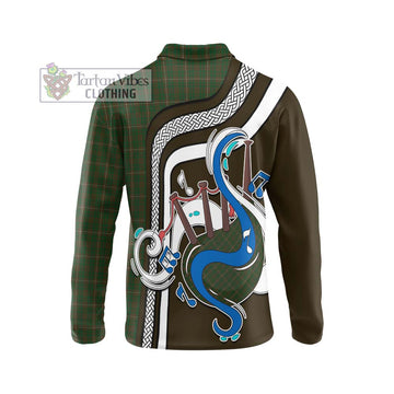 MacKinnon Hunting Tartan Long Sleeve Polo Shirt with Epic Bagpipe Style