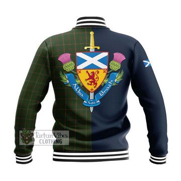 MacKinnon Hunting Tartan Baseball Jacket Alba with Scottish Lion Royal Arm Half Style