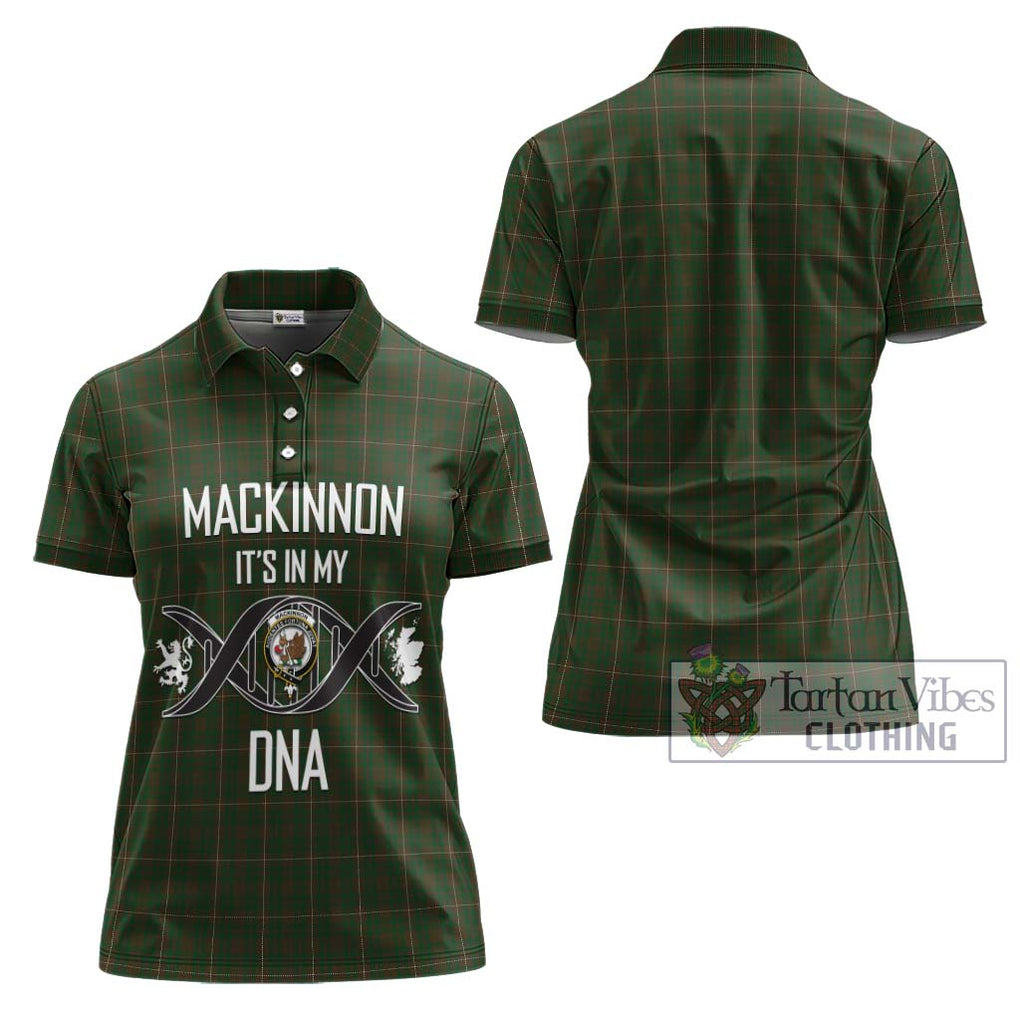 MacKinnon Hunting Tartan Women's Polo Shirt with Family Crest DNA In Me Style - Tartanvibesclothing Shop