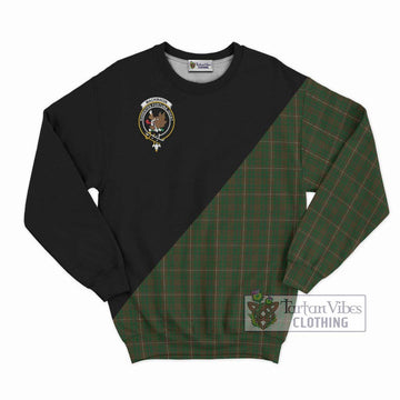 MacKinnon Hunting Tartan Sweatshirt with Family Crest and Military Logo Style