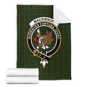 MacKinnon Hunting Tartan Blanket with Family Crest