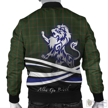 MacKinnon Hunting Tartan Bomber Jacket with Alba Gu Brath Regal Lion Emblem