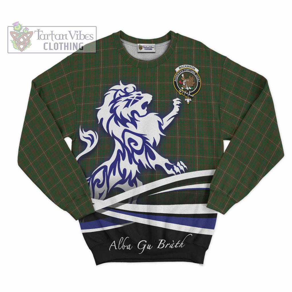 MacKinnon Hunting Tartan Sweatshirt with Alba Gu Brath Regal Lion Emblem - Tartanvibesclothing Shop