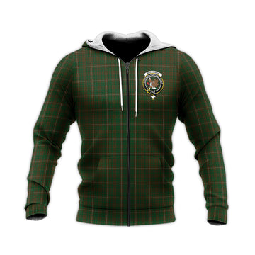 MacKinnon Hunting Tartan Knitted Hoodie with Family Crest