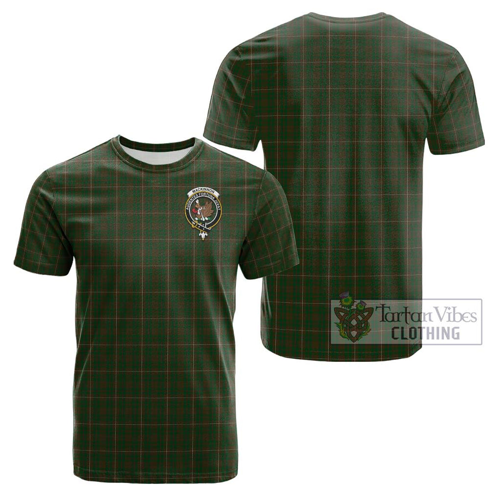 MacKinnon Hunting Tartan Cotton T-Shirt with Family Crest Kid's Shirt - Tartanvibesclothing Shop